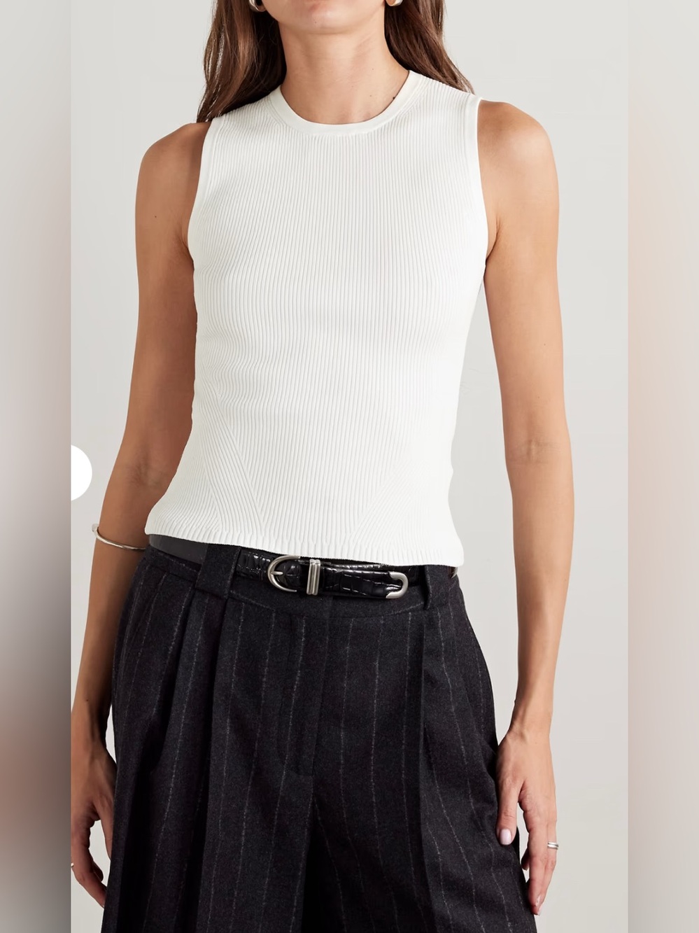 Veronica Beard Sid ribbed tank white NWT